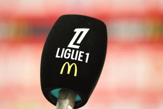 Micro Ligue 1 lors du match LOSC Lille vs Angers SCO, Ligue 1, Decathlon Arena stade Pierre Mauroy, le 24 août 2024 FOOTBALL : LOSC Lille vs Angers SCO - Ligue 1 24 08 2024 LaurentSanson Panoramic 