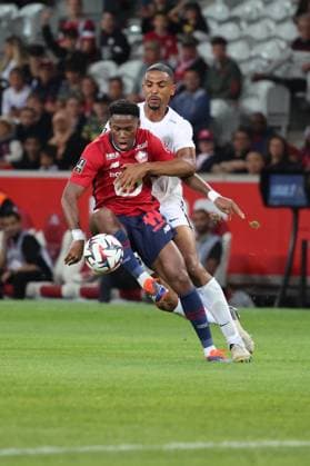 Jonathan DAVID (LOSC Lille) lors du match LOSC Lille vs Angers SCO, Ligue 1, Decathlon Arena stade Pierre Mauroy, le 24 août 2024 FOOTBALL : LOSC Lille vs Angers SCO - Ligue 1 24 08 2024 LaurentSanson Panoramic 