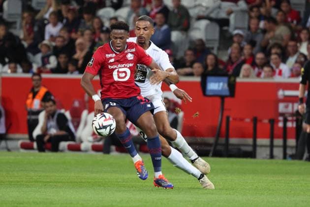 Jonathan DAVID (LOSC Lille) lors du match LOSC Lille vs Angers SCO, Ligue 1, Decathlon Arena stade Pierre Mauroy, le 24 août 2024 FOOTBALL : LOSC Lille vs Angers SCO - Ligue 1 24 08 2024 LaurentSanson Panoramic 