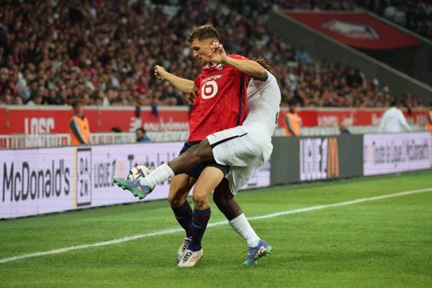 Thomas MEUNIER (LOSC Lille) lors du match LOSC Lille vs Angers SCO, Ligue 1, Decathlon Arena stade Pierre Mauroy, le 24 août 2024 FOOTBALL : LOSC Lille vs Angers SCO - Ligue 1 24 08 2024 LaurentSanson Panoramic 