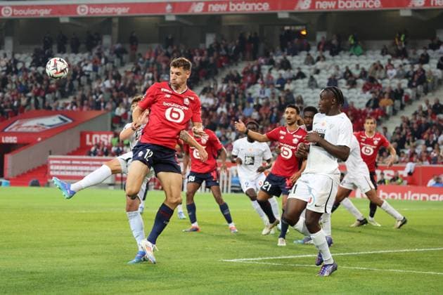 Thomas MEUNIER (LOSC Lille) lors du match LOSC Lille vs Angers SCO, Ligue 1, Decathlon Arena stade Pierre Mauroy, le 24 août 2024 FOOTBALL : LOSC Lille vs Angers SCO - Ligue 1 24 08 2024 LaurentSanson Panoramic 