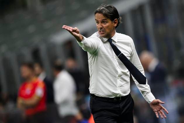 FC Internazionale v US Lecce - Serie A Simone Inzaghi, head coach of FC Internazionale, reacts during the Serie A football match between FC Internazionale and US Lecce. Milan Italy Copyright: xNicolòxCampox