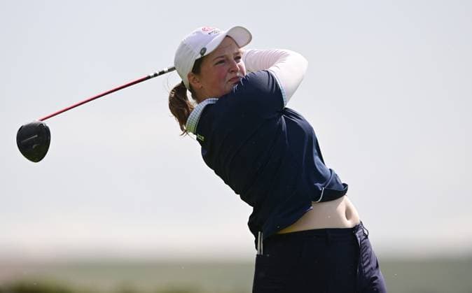 Lottie Woad on the 5th Tee AIG Women s Open, Day Three, Golf, St. Andrews, Scotland, UK - 24 Aug 2024  Copyright: xGreigxCowie Shutterstockx 14655900ch