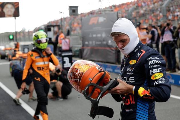 24.08.2024, Circuit Zandvoort, Zandvoort, Formula 1 Heineken Dutch Grand Prix 2024 , im Bild Poleposition für Lando Norris (GBR), McLaren F1 Team, 2.Startplatz für Max Verstappen (NLD), Oracle Red Bull Racing Defodi-506_20240824_hbr_5016