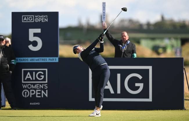 Louise Rydqvist on the 5th Tee AIG Women s Open, Day Three, Golf, St. Andrews, Scotland, UK - 24 Aug 2024  Copyright: xGreigxCowie Shutterstockx 14655900da