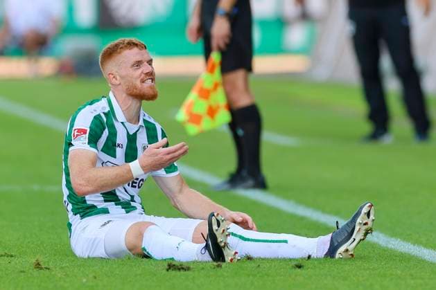Mikkel Kirkeskov (SC Preussen Muenster) schaut enttaeuscht, 2. Bundesliga, Preußen Münster vs 1. FC Kaiserslautern, Preußenstadion am 24. August 2024 in Münster, Deutschland. (Foto von Marco Steinbrenner DeFodi Images) Mikkel Kirkeskov (SC Preussen Muenster) looks dejected, 2. Bundesliga, Preußen Münster vs 1. FC Kaiserslautern, Preußenstadion, August 24, 2024 in Münster, Germany. (Photo by Marco Steinbrenner DeFodi Images) DFB DFL REGULATIONS PROHIBIT ANY USE OF PHOTOGRAPHS AS IMAGE SEQUENCES AND OR QUASI-VIDEO. Defodi-700_scp_fcK_20240824_204