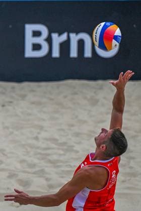 Beach volleyball, Beachvolleyball tournament of Futures category, Spain vs Czechia, on August 25, 2024, in Brno, Czech Republic. (CTKxPhoto VaclavxSalek) CTKPhotoP2024082503178  CTKPhotoP2024082503178