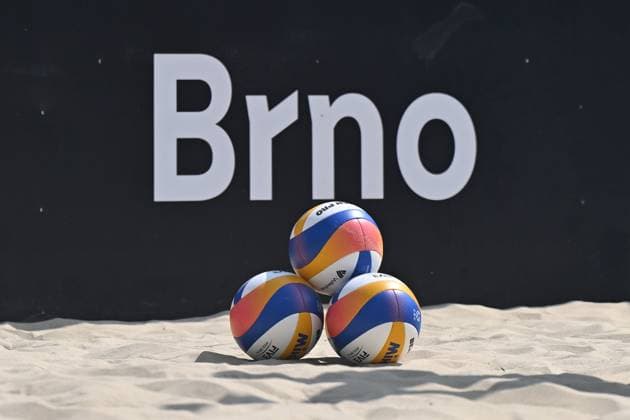 Beach volleyball, Beachvolleyball tournament of Futures category, Spain vs Czechia, on August 25, 2024, in Brno, Czech Republic. (CTKxPhoto VaclavxSalek) CTKPhotoP2024082503453  CTKPhotoP2024082503453