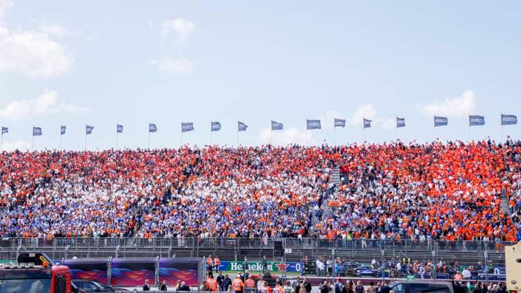 Supporters at the Grandstand during the F1 Grand Prix of Netherlands at Circuit Park Zandvoort on August 25, 2024 in Zandvoort, Netherlands. Defodi-704_MTB20240825F1MTBPhoto-7668