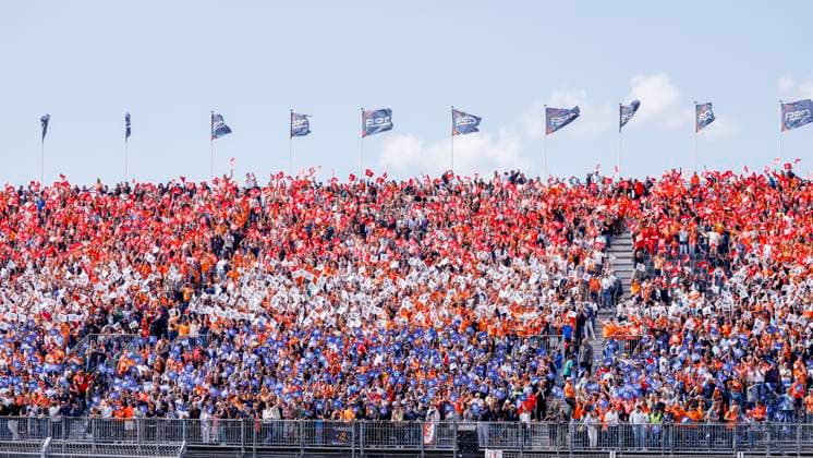 Supporters at the Grandstand during the F1 Grand Prix of Netherlands at Circuit Park Zandvoort on August 25, 2024 in Zandvoort, Netherlands. Defodi-704_MTB20240825F1MTBPhoto-3659