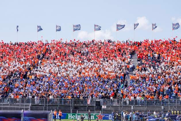 Supporters at the Grandstand during the F1 Grand Prix of Netherlands at Circuit Park Zandvoort on August 25, 2024 in Zandvoort, Netherlands. Defodi-704_MTB20240825F1MTBPhoto-3660
