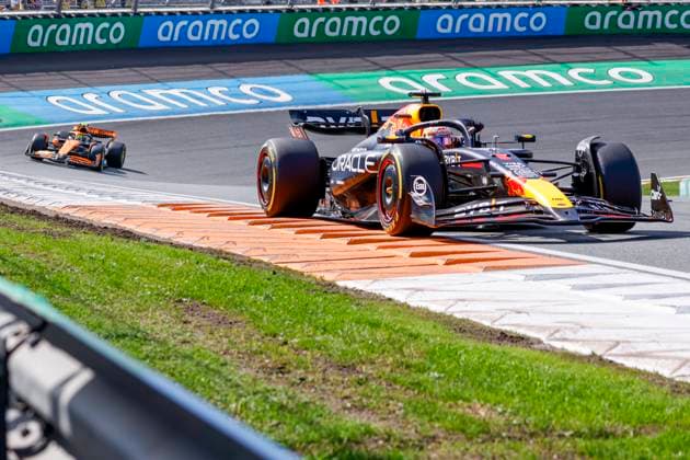 Max Verstappen of the Netherlands and Oracle Red Bull Racing and Lando Norris of Great Britain and McLaren Formula 1 Team during the F1 Grand Prix of Netherlands at Circuit Park Zandvoort on August 25, 2024 in Zandvoort, Netherlands. Defodi-704_MTB20240825F1MTBPhoto-4006