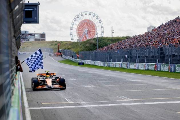 ZANDVOORT - Lando Norris (McLaren) wins the F1 Grand Prix of the Netherlands at the Circuit of Zandvoort. ANP REMKO DE WAAL xVIxANPxSportx xxANPxIVx 506727450 originalFilename: 506727450.jpg