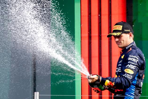 ZANDVOORT - Max Verstappen (Red Bull Racing) on the podium after the F1 Grand Prix of the Netherlands at the Circuit of Zandvoort. ANP SEM VAN DER WAL xVIxANPxSportx xxANPxIVx 506727829 originalFilename: 506727829.jpg