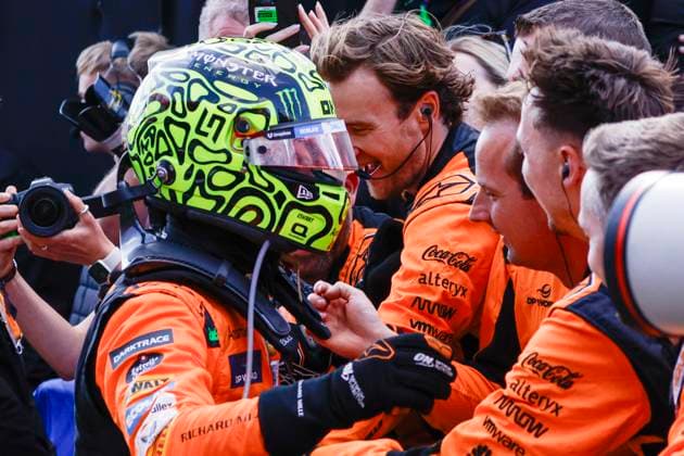 Winner Lando Norris of Great Britain and McLaren Formula 1 Team celebrates the victory during the F1 Grand Prix of Netherlands at Circuit Park Zandvoort on August 25, 2024 in Zandvoort, Netherlands. Defodi-704_MTB20240825F1MTBPhoto-5282