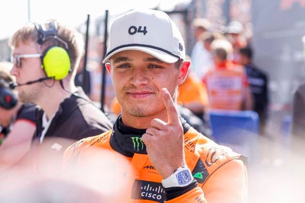 Winner Lando Norris of Great Britain and McLaren Formula 1 Team celebrates the victory during the F1 Grand Prix of Netherlands at Circuit Park Zandvoort on August 25, 2024 in Zandvoort, Netherlands. Defodi-704_MTB20240825F1MTBPhoto-5659