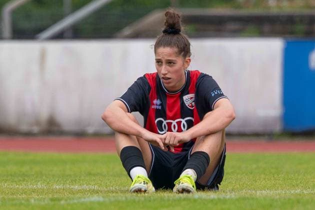 Ingolstadt, Deutschland 25. August 2024: 2. BL - Frauen - 2024 2025 - FC Ingolstadt 04 vs. 1. FC Nürnberg Im Bild: Emma Kusch (FCI) unzufrieden auf dem Spielfeld. MTV-Stadion Bayern Copyright: xFotostandx xSchaeferx
