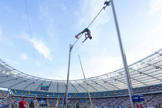 Sport Themen der Woche KW34 Sport Bilder des Tages Silesia Diamond League Chorzow 2024 Armand Duplantis of Sweden beat the world record in the men s pole vault at the Diamond League and Kamila Skolimowska Memorial in Chorzow on 25 August 2024, Poland. ParisChorzow Poland  Copyright: xAndrzejxIwanczukx originalFilename:iwanczuk-silesiad240825_np7va.jpg