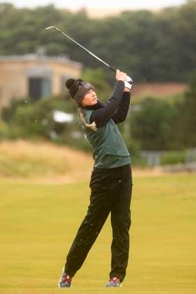 25th August 2024; Old Course at St Andrews, St Andrews, Fife, Scotland; AIG Womens Open Golf, Final Round; Nelly Korda of the USA hits a shot from the fairway on the second hole of the Old Course, St Andrews Links during the final round of the AIG Women& x2019;s Open  ActionPlus12686106 DavidxYoung
