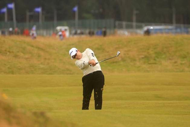 25th August 2024; Old Course at St Andrews, St Andrews, Fife, Scotland; AIG Womens Open Golf, Final Round; Jiyai Shin of the Republic of Korea hits a shot from the fairway on the fourth hole of the Old Course, St Andrews Links during the final round of the AIG Women& x2019;s Open  ActionPlus12686116 DavidxYoung