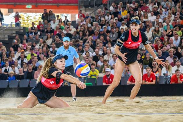 Beach Pro Tour - Elite 16 Hamburg, 25.08.2024 Nina Brunner (SUI), Tanja Hüberli (SUI); Beach Pro Tour - Elite 16, Hamburg, Stadion Am Rothenbaum am 25.08.2024 Copyright: xBEAUTIFULxSPORTS PeterxWeberx