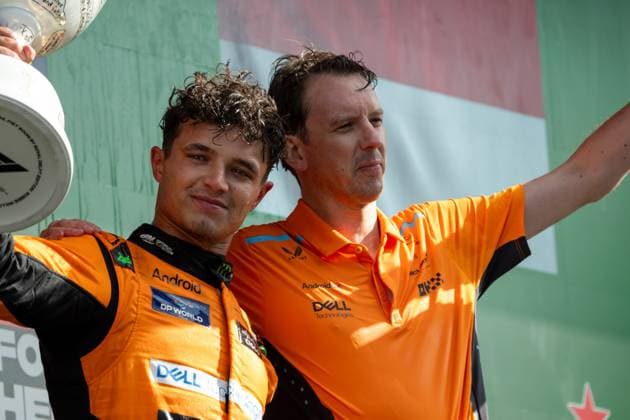 Formel 1 GP Zandvoort Holland. Sonntag, 25.08.2024 Lando Norris 4, McLaren Formula 1 Team auf dem Podium.; Formel 1 GP Zandvoort Holland. Sonntag, 25.08.2024 Copyright: xBEAUTIFULxSPORTS Erlhofx