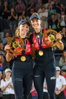 Beach Pro Tour - Elite 16 Hamburg, 25.08.2024 Nina Brunner (SUI), Tanja Hüberli (SUI); Beach Pro Tour - Elite 16, Hamburg, Stadion Am Rothenbaum am 25.08.2024 Copyright: xBEAUTIFULxSPORTS PeterxWeberx