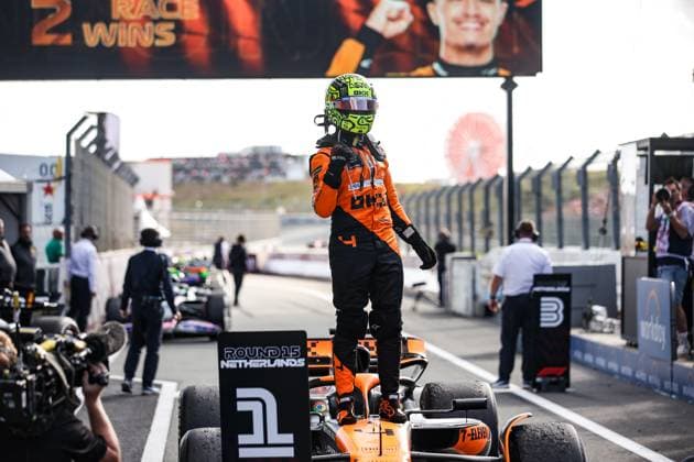 4 Lando Norris (GBR, McLaren Formula 1 Team), F1 Grand Prix of the Netherlands at Circuit Zandvoort on August 25, 2024 in Zandvoort, Netherlands. (Photo by HOCH ZWEI) Zandvoort Netherlands