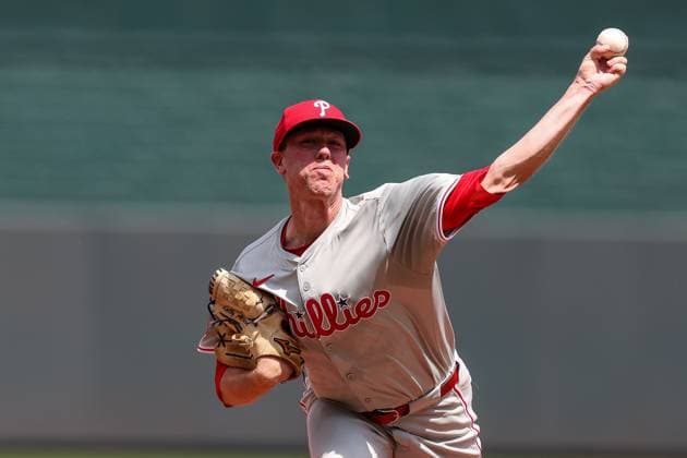 August 25, 2024: Philadelphia Phillies starting pitcher Kolby Allard (49) throws during the first inning of a game against the Kansas City Royals at Kauffman Stadium in Kansas City, MO. CSM Kansas City United States of America - ZUMAc04_ 20240825_zma_c04_017 Copyright: xDavidxSmithx