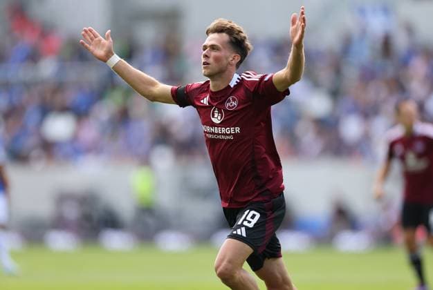 25.08.2024, xdcx, Fussball 2. Bundesliga, SV Darmstadt 98 - 1. FC Nürnberg, emonline, emspor, despor, v.l., Torjubel zum 1:1 durch Michal Sevcik (1. FC Nürnberg), Goal celebration, celebrate the goal DFL DFB REGULATIONS PROHIBIT ANY USE OF PHOTOGRAPHS AS IMAGE SEQUENCES AND OR QUASI-VIDEO.