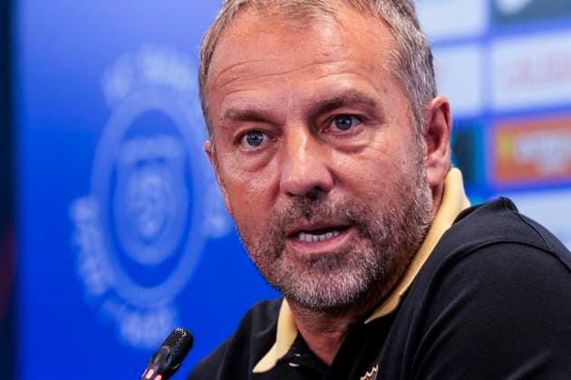Sport Themen der Woche KW35 August 26, 2024, Sant Joan Despi, Barcelona, SPAIN: Hansi Flick, head coach of FC Barcelona, Barca attends his press conference, PK, Pressekonferenz ahead the Spanish League, La Liga EA Sports, football match against Rayo Vallecano at Ciudad Esportiva Joan Gamper on August 26, 2024 in Sant Joan Despi, Barcelona, Spain. Sant Joan Despi SPAIN - ZUMAa181 20240826_zaa_a181_031 Copyright: xJavierxBorregox