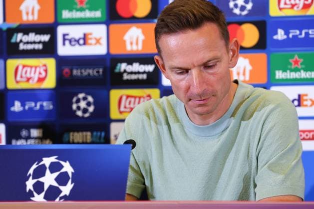 SOCCER - UEFA CL, RBS vs Kyiv SALZBURG,AUSTRIA,26.AUG.24 - SOCCER - UEFA Champions League, qualification, Red Bull Salzburg vs FC Dynamo Kyiv, preview, press conference, PK, Pressekonferenz RBS. Image shows head coach Pepijn Lijnders (RBS).  GEPAxpictures xDavidxGeieregger