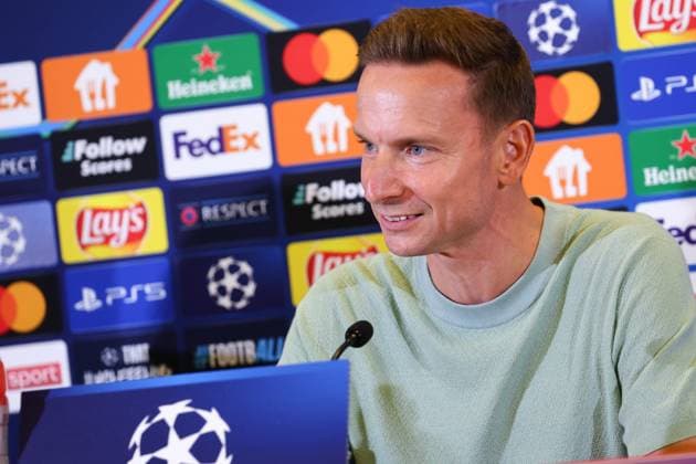 SOCCER - UEFA CL, RBS vs Kyiv SALZBURG,AUSTRIA,26.AUG.24 - SOCCER - UEFA Champions League, qualification, Red Bull Salzburg vs FC Dynamo Kyiv, preview, press conference, PK, Pressekonferenz RBS. Image shows head coach Pepijn Lijnders (RBS).  GEPAxpictures xDavidxGeieregger