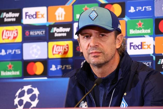 SOCCER - UEFA CL, RBS vs Kyiv SALZBURG,AUSTRIA,26.AUG.24 - SOCCER - UEFA Champions League, qualification, Red Bull Salzburg vs FC Dynamo Kyiv, preview, press conference, PK, Pressekonferenz Kyiv. Image shows head coach Olexandr Schowkowskyj (Kyiv).  GEPAxpictures xDavidxGeieregger