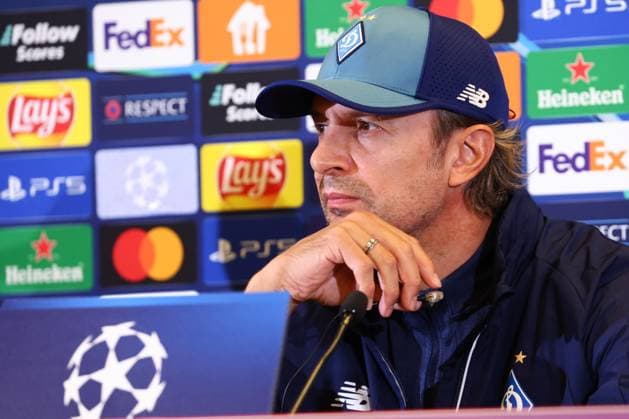 SOCCER - UEFA CL, RBS vs Kyiv SALZBURG,AUSTRIA,26.AUG.24 - SOCCER - UEFA Champions League, qualification, Red Bull Salzburg vs FC Dynamo Kyiv, preview, press conference, PK, Pressekonferenz Kyiv. Image shows head coach Olexandr Schowkowskyj (Kyiv).  GEPAxpictures xDavidxGeieregger