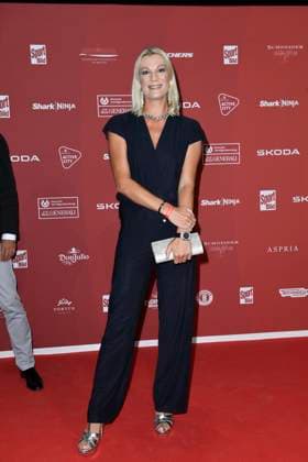 Maria Höfl-Riesch bei der Ankunft zu der Preisverleihung des BILD-Award am 26.08.2024 in der Fischauktionshalle in Hamburg