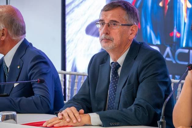 Paolo Pilotto (Mayor of Monza) during Formula 1 - Pirelli Gran Premio d Italia 2024 - Conferenza Stampa, Formula 1 Championship in Monza, Italy, August 27 2024  Copyright: xLucaxRossini IPAxSportx xipa-agex xx IPA_49108334 IPA_Agency_IPA49108334