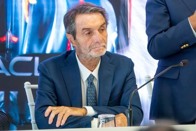 Attilio Fontana (President of Regione Lombardia) during Formula 1 - Pirelli Gran Premio d Italia 2024 - Conferenza Stampa, Formula 1 Championship in Monza, Italy, August 27 2024  Copyright: xLucaxRossini IPAxSportx xipa-agex xx IPA_49108352 IPA_Agency_IPA49108352