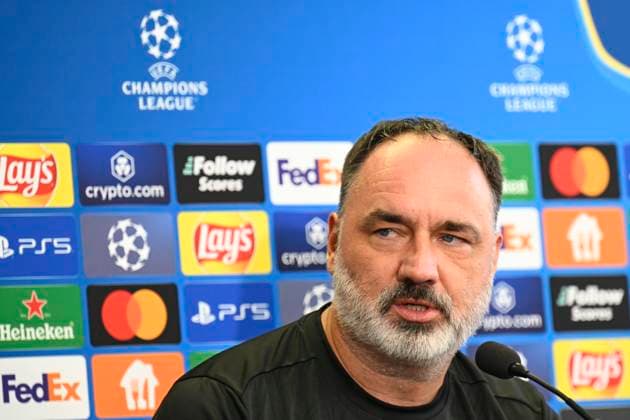 Coach of Slavia Prague Jindrich Trpisovsky speaks during the press conference, PK, Pressekonferenz prior to Champions League 4th qualifying round return match Slavia Prague vs OSC Lille in Prague, Czech Republic, August 27, 2024. (CTKxPhoto MichalxKamaryt) CTKPhotoP2024082705188  CTKPhotoP2024082705188