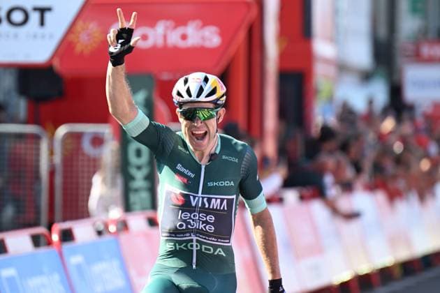 Sport Themen der Woche KW35 Sport Bilder des Tages 27-08-2024 Vuelta A Espana; Tappa 10 Ponteareas - Baiona; 2024, Visma - Lease A Bike; Van Aert, Wout; Baiona; 