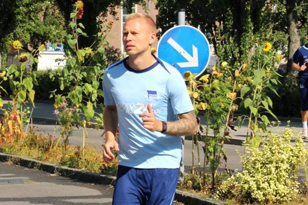 Sport Bilder des Tages DEU, DFL, 2. FBL Hertha BSC, Training, 27.08.2024, Sportforum, Berlin, DEU, DFL, 2. FBL Hertha BSC, Training, im Bild Neuzugang, Jon Dagur Thorsteinsson (Hertha-BSC) DFL - regulations prohibit any use of Photographs as image sequences and or quasi-video Foto: Juergen Engler nordphoto GmbH