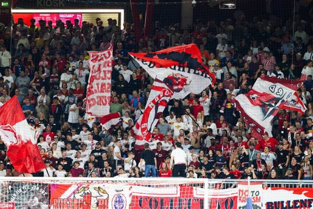SOCCER - UEFA CL, RBS vs Kyiv SALZBURG,AUSTRIA,27.AUG.24 - SOCCER - UEFA Champions League, qualification, Red Bull Salzburg vs FC Dynamo Kyiv. Image shows fans of RBS.  GEPAxpictures xMathiasxMandl