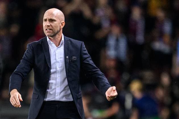 240827 Head coach Henrik Rydström of Malmö FF during the UEFA Champions League football match between Sparta Prague and Malmö FF on August 27, 2024 in Prague. Photo: Mathilda Ahlberg BILDBYRAN kod MA MA0710 fotboll football soccer fotball champions league sparta prag malmö ff bbeng Copyright: MATHILDAxAHLBERG BB240827MA094