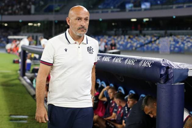 Ssc Napoli - Bologna Fc Vincenzo Italiano, head coach of Bologna Fc looks on during the Serie A match beetween Ssc Napoli and Bologna Fc at Stadio Maradona on August 25, 2024 in Naples, Italy . Napoli Stadio Maradona Italy Copyright: xPiccirillox