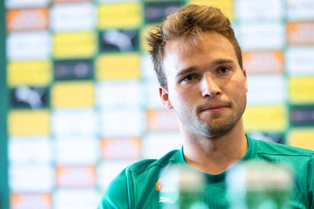 SOCCER - UEFA EL, Rapid vs Braga VIENNA,AUSTRIA,28.AUG.24 - SOCCER - UEFA Europa League, qualification, SK Rapid Wien vs Sporting Club de Braga, preview, press conference, PK, Pressekonferenz Rapid. Image shows .  GEPAxpictures xArminxRauthner