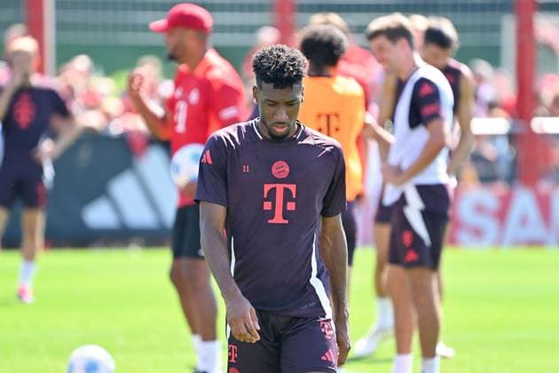 Sport Bilder des Tages Abgang Kingsley COMAN (Bayern Muenchen), Aktion. Training FC Bayern Muenchen auf dem Trainingsgelaende an der Saebener Strasse am 28.08.2024. Fussball 1. Bundesliga,Saison 2024 2025