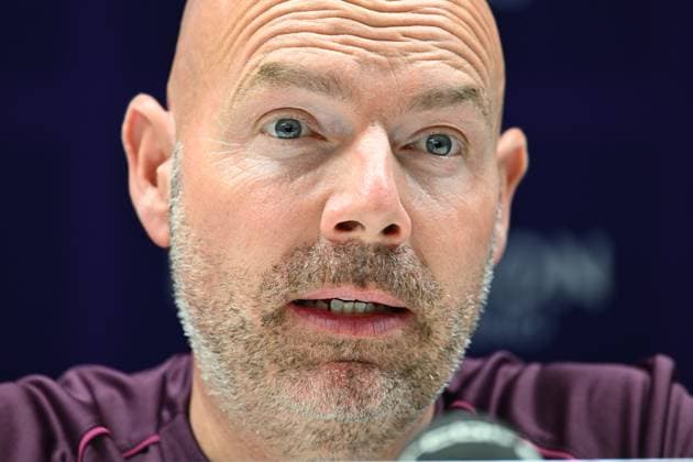 RSC Anderlecht v FC Dinamo Minsk - UEFA Europa League Media Activities ANDERLECHT, BELGIUM - AUGUST 28 : Riemer Brian head coach of RSC Anderlecht talking to the press during a press conference, PK, Pressekonferenz prior to the UEFA Europa League Qualifiers Play-off 2nd leg match between RSC Anderlecht and FC Dinamo Minsk on August 28, 2024 in Anderlecht, Belgium, 28 08 2024 Anderlecht Belgium  Copyright: xVincentxKalutx