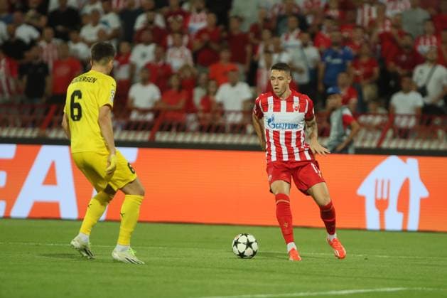 CRVENA ZVEZDA vs BODE GLIMT BRUNO DUARTE DA SILVA, Red Star football player at the UEFA Champions League qualification match against Bodo Glimt at the Rajko Mitic Stadium, Belgrade 28.08.2024. Ivica Veselinov MN PRESS Football, Champions League, Red Star, Bodo Glimt, Qualifications Belgrade Stadion Rajko Mitic Serbia Copyright: xIvicaxVeselinovx xMNxPressx