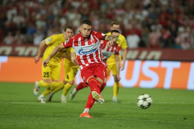 CRVENA ZVEZDA vs BODE GLIMT BRUNO DUARTE DA SILVA, Red Star football player at the UEFA Champions League qualification match against Bodo Glimt at the Rajko Mitic Stadium, Belgrade 28.08.2024. Ivica Veselinov MN PRESS Football, Champions League, Red Star, Bodo Glimt, Qualifications Belgrade Stadion Rajko Mitic Serbia Copyright: xIvicaxVeselinovx xMNxPressx