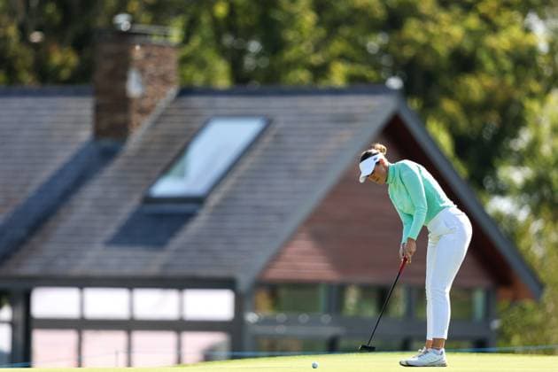 2024 KPMG Women s Irish Open, Carton House, Kildare 29 8 2024 Olivia Mehaffey putts on the 4th green Olivia Mehaffey putts on the 4th green 29 8 2024  Copyright: x INPHO BenxBradyx BB4_8433